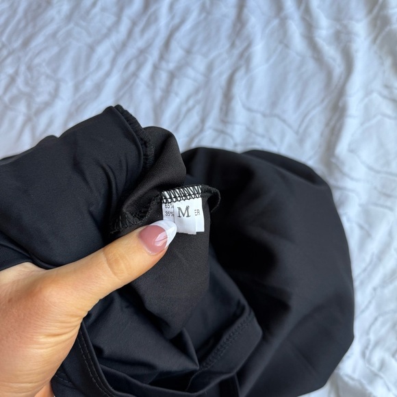 Black Sleeveless Tank Dress with Elastic Waist Skort Detail Athletic - Picture 3 of 7